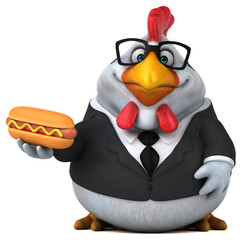 Fun chicken - 3D Illustration
