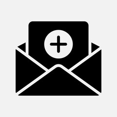 New email icon in solid style, use for website mobile app presentation