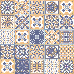 Azulejo Style Decorative Ceramic Tile Blue Purple Beige White Pastel Color Traditional Spanish Portuguese Pattern for Kitchen and Bathroom Wall Decoration