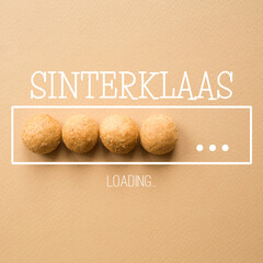 pepernoten or kruidnoten: sweet traditional dutch cookies for sinterklaas holiday - saint nicholas day. beige neutral holiday background