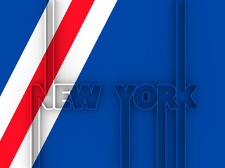 New York Rangers ice hockey team uniform colors. Template for presentation or infographics. 3D render