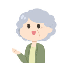 高齢女性　イラスト