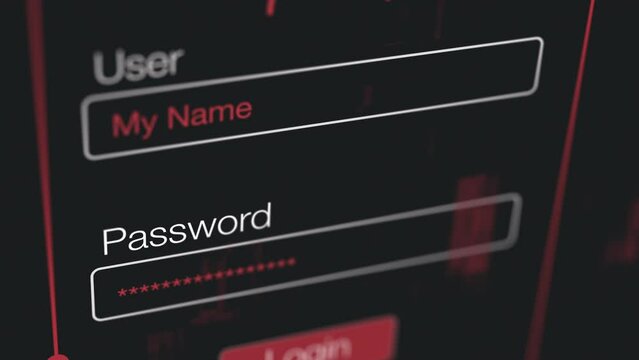 close-up of a login form, insert username and password, concept of online service (3d render)