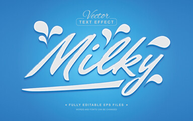 Vector Editable Text Effect in Milk Style