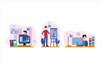 Business Flat Bundle Design Illustration