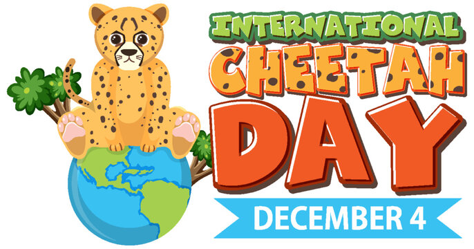 International cheetah day poster or banner design