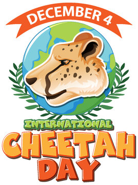 International cheetah day poster or banner design