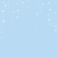 Snowy christmas background. Subtle flying snow