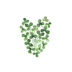 Watercolor clover leaves composition isolated on transparent background - 536927503