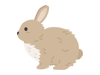 横から見た、茶色のウサギのイラスト
