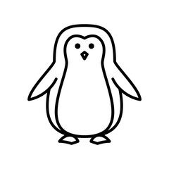 Penguin icon for pole nautical animal in black outline style