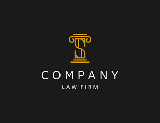 Luxury letter S law firm logo design template