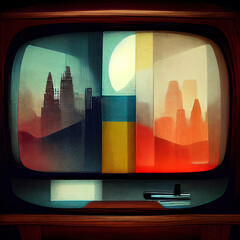 vintage set of tv