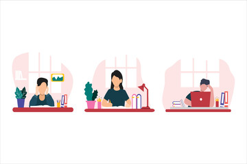 Online Learning Flat Design Illustration