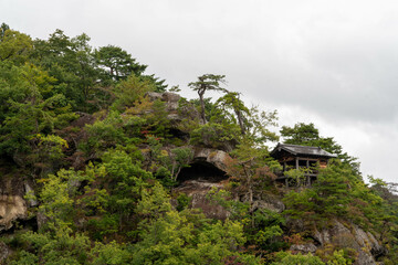 Great view at Yamadera (a temple in the north of Japan), Risshaku-ji where Basho made haiku