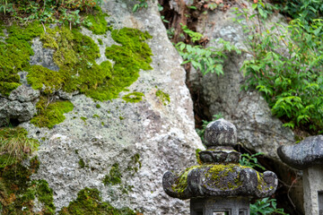 Great view at Yamadera (a temple in the north of Japan), Risshaku-ji where Basho made haiku