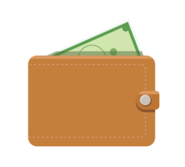 Brown wallet illustration	

