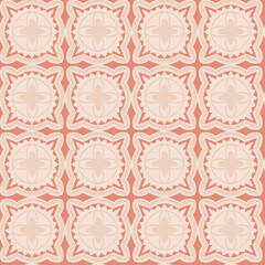 Carved orange embossed seamless pattern in Arabic style, elegant ornate oriental pattern