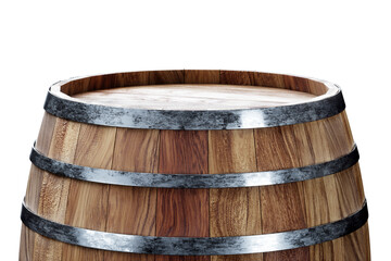 Fototapeta premium Wooden barrels for whiskey on a white background. 3D rendering, 3D illustration.