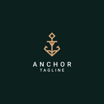 Anchor logo desing icon vector