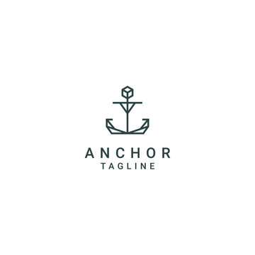 Anchor logo desing icon vector