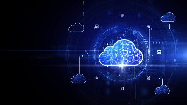 Cloud computing Services IOT Big Data Analysis Cybersecurity, Futuristic and Technology Artificial Intelligence, Technology digital Data Global network Connection, Abstract Background.