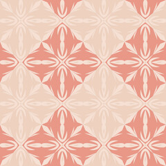 Fototapeta premium Carved pink embossed seamless pattern in Arabic style, vector illustration for decoration, elegant ornate oriental pattern