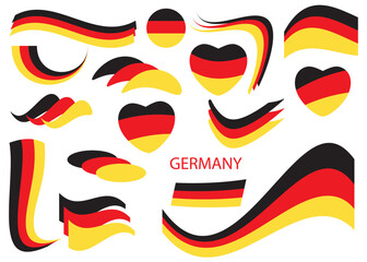 flag of Federal Republic of Germany - vector design elements and wavy shapes