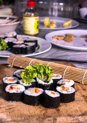 Home Made Sushi Roll with chicken