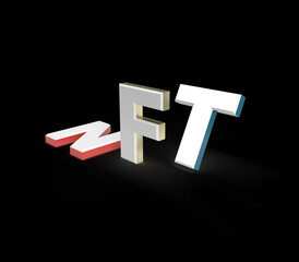 gold NFT digital 3d symbol. Isolated Background. 3d rendering illustration.
