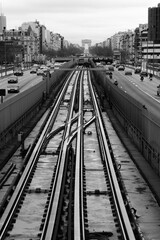 Obraz premium Railway tracks in Paris, France