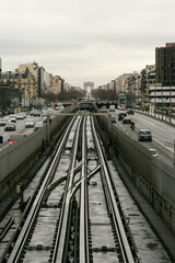 Railway tracks in Paris, France