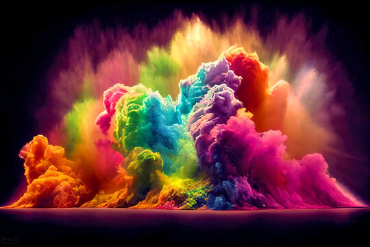 Color explosion with dust