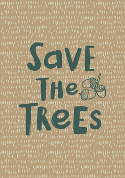 GRAPHIC DESIGN SAVE THE TREES VECTOR