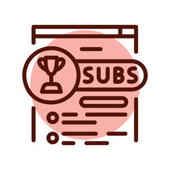 Premium subscribe line icon. Online promotion