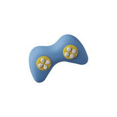 Gamepad or joystick in 3d render style, vector illustration isolated on white background.