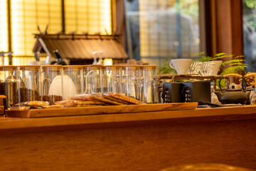 카페 커피와 허브들, coffee and herbs