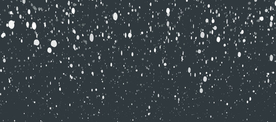 Christmas falling flakes random size. Winter sky at night. Snowfall effect for overlay your design