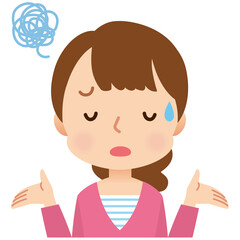 女性　主婦　表情ポーズ　失敗