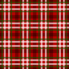 Traditional Scottish Christmas plaid. Seamless pattern for fabric and Christmas wrapping paper. Endless background for invitation and greeting cards.