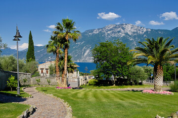 View of Limone sul Garda's village, Garda's lake Italy