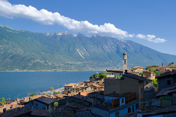 View of Limone sul Garda's village, Garda's lake Italy