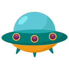 UFO alien cute toy for kid baby children cartoon style illustration