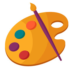 Paint color palette with paintbrush painting toy children baby kids