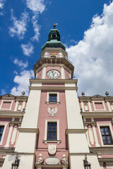 Fototapeta na wymiar Tower of the historic town hall in Zamosc, Poland