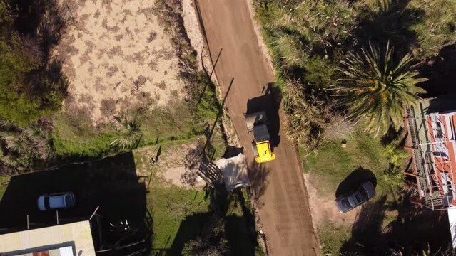 Garbage collector truck rounds at Punta del Este Uruguay streets