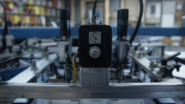 Automatic screen printing press pressure gauge.