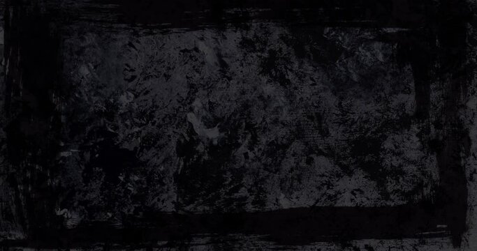 Dark Mixed Media Animated Background with Black Grunge Border
