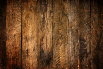 Naklejka premium Grunge old weathered wood dark rustic texture background