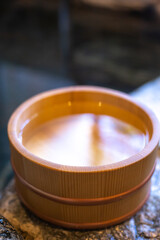 日本の温泉　露天風呂　和風イメージ